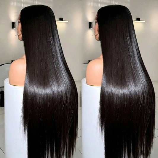 Bone Straight Lace Front Wig – 13x4 & 13x6 HD Transparent, Wear-On-and-Go 30–42 Inch
