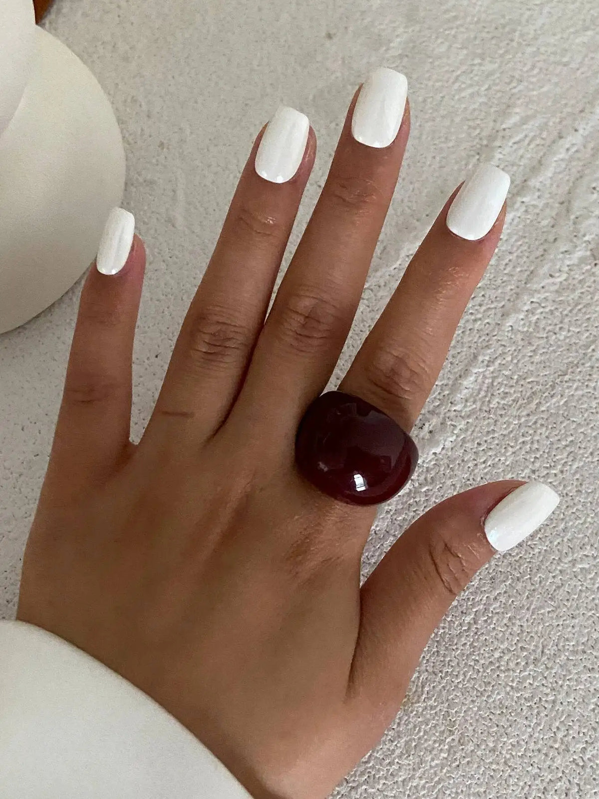 Salircon Korean Simple Acrylic Rings Vintage Round Ring for Women New Punk Resin Big Kpop Finger Wide Ring Fashion Party Jewelry
