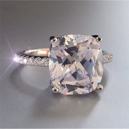 Luxury 925 Sterling SILVER Oval Square Simulated Diamond Rings Finger For Cocktail ENGAGEMENT WEDDING Women JEWELRY