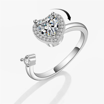 Fashion Fidget Spinner Ring Anxiety for Girls CZ Rose Flower Rotating Rings Demon Eyes Finger Ring Anti Stress Wedding Jewelry