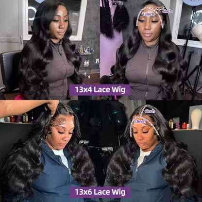 Pre-Plucked Glueless Body Wave HD Lace Frontal Wig – 13x4 & 13x6