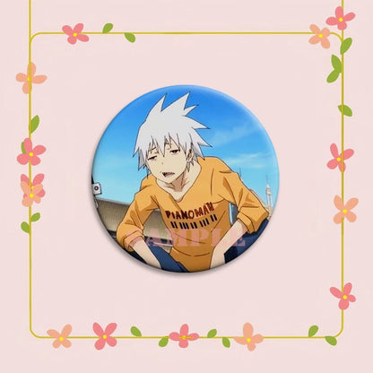 Anime Soul Eater Pins Round Creative Cartoon Badges Handmade Tinplate Brooches for Backpack Accessorys Exquisite Gifts