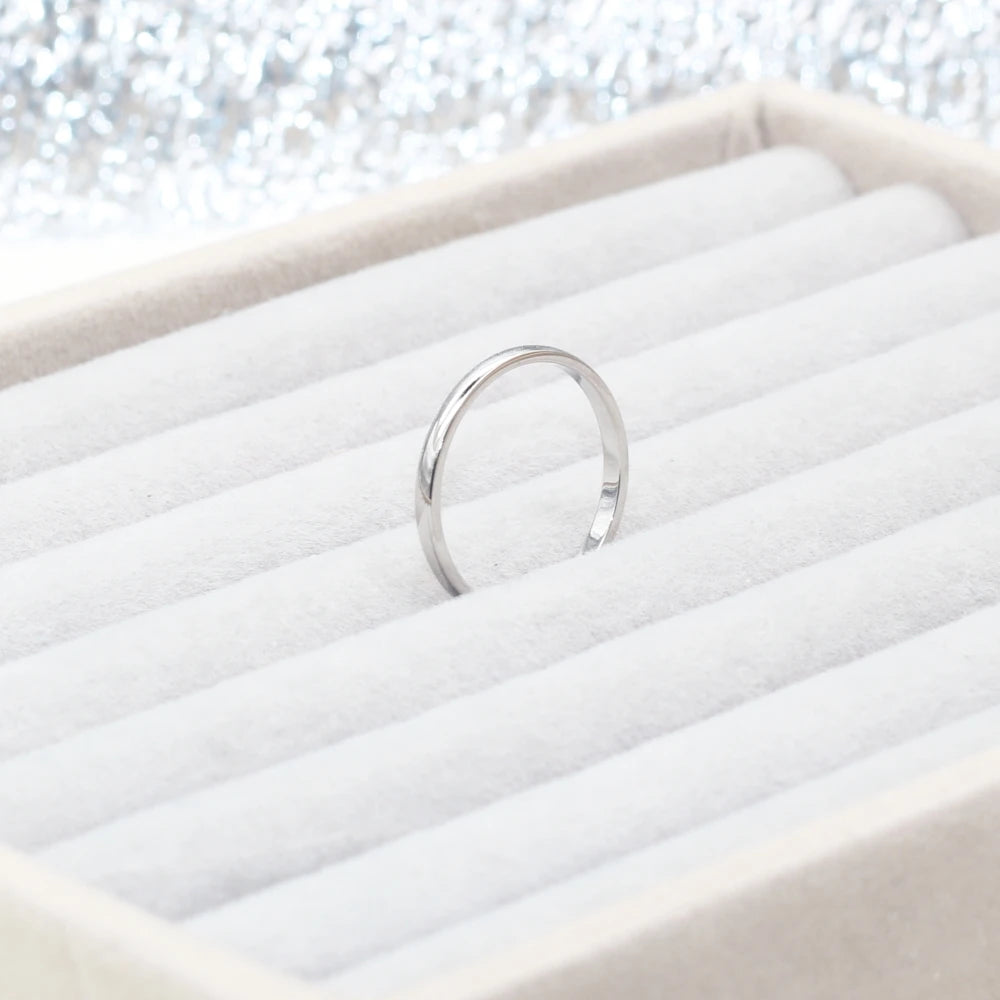 Minimalist Women Men Width 2MM Slim Rings Stainless Steel IP Plating No Easy Fade Good Quality Cheap Jewelry Gift
