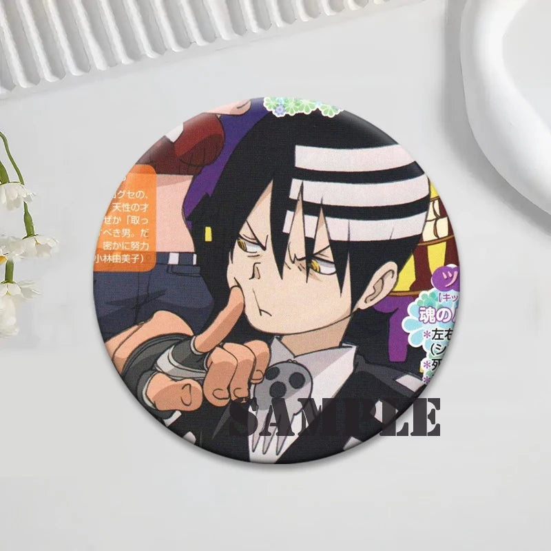 Soul Eater Brooches Anime Figure Lapel Pins Maka Albarn Death The Kid Cartoon Badge for Backpack Accessories Clothes Decoration