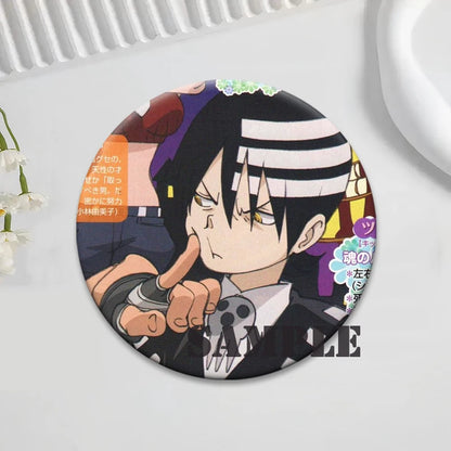 Soul Eater Brooches Anime Figure Lapel Pins Maka Albarn Death The Kid Cartoon Badge for Backpack Accessories Clothes Decoration