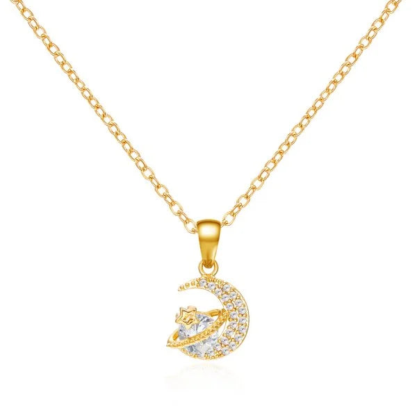 316L Stainless Steel Sun Moon Star Pendant Necklace For Women Exquisite  Planet Clavicle Chain Party Jewelry Gifts