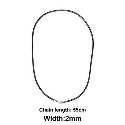 Rubber Rope Necklace & Bracelets For Men Women Fashion Jewelry Gift Casual Round Neck Black Necklace DIY Rope
