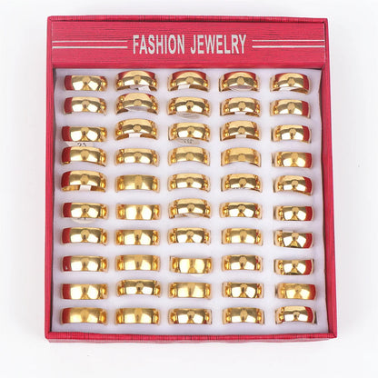 10pcs/lot Multicolor Smooth Stainless Steel Polishing Rings Width 2mm-8mm For Women Men Width 2mm-8mm