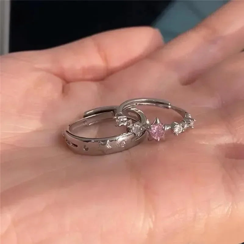 Star Couple Models Adjustable Ring Men And Women Simple Index Finger Rings Light Luxury Tide Cool Pair Of Rings Jewelry Gift