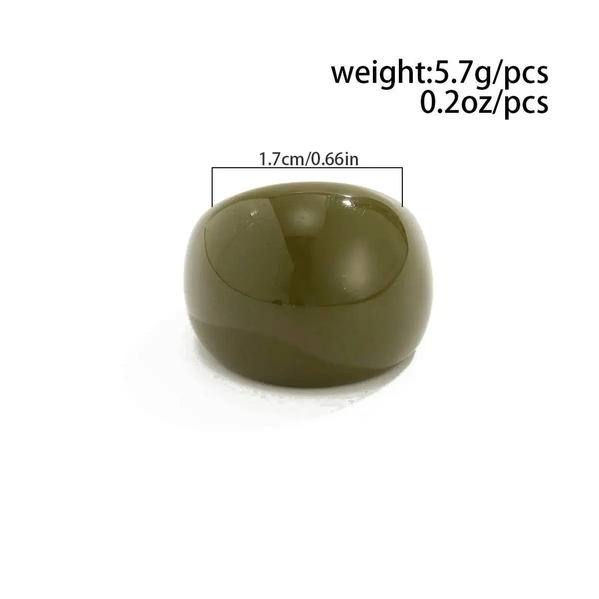 Salircon Korean Simple Acrylic Rings Vintage Round Ring for Women New Punk Resin Big Kpop Finger Wide Ring Fashion Party Jewelry