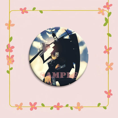 Anime Soul Eater Pins Round Creative Cartoon Badges Handmade Tinplate Brooches for Backpack Accessorys Exquisite Gifts