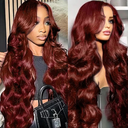 Reddish Brown #33 Body Wave 13x6 Lace Front Wig – Pre-Plucked Baby Hair, 180% Colored