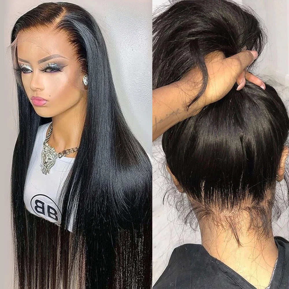 Bone Straight Lace Front Wig – 13x4 & 13x6 HD Transparent, Wear-On-and-Go 30–42 Inch