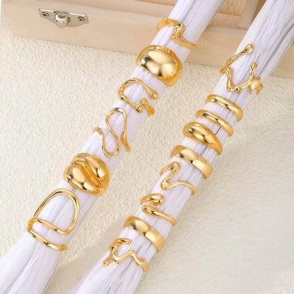 10/15/20/30Pieces Fashion Geometry Irregular Open Rings Set For Women Mix Style Simple Trendy Jewelry Party Gifts