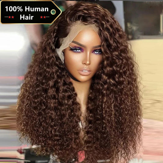 Chocolate Brown Deep Wave HD Lace Frontal Wig – 4x4, 13x4 & 13x6