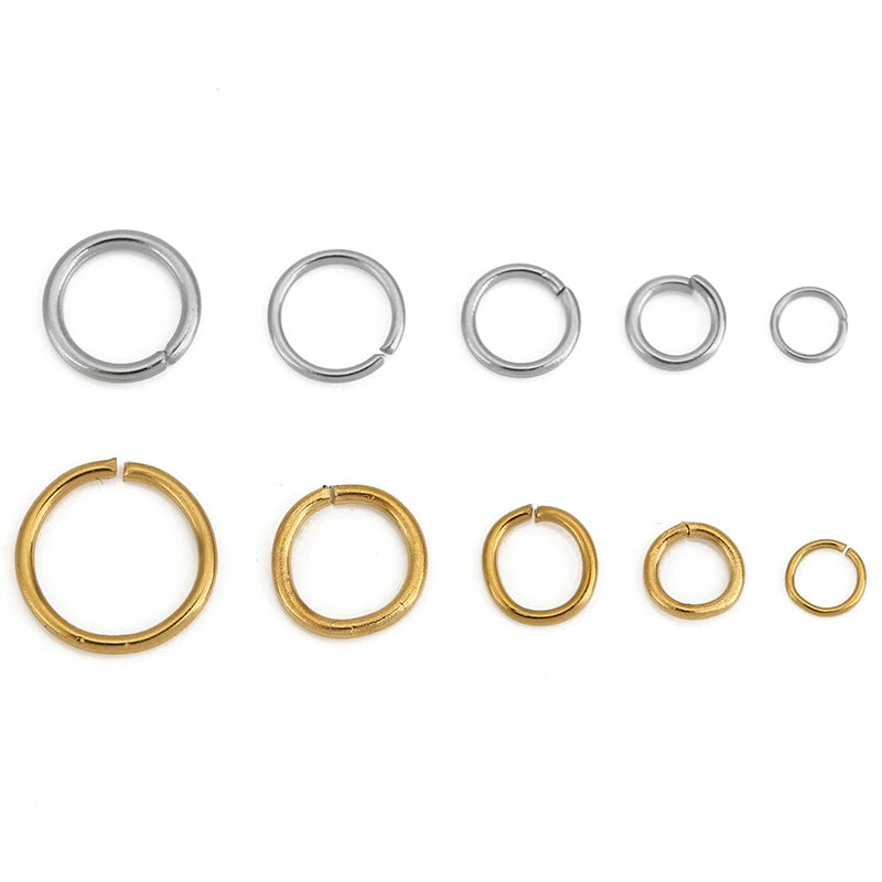 100pcs 3 4 5 6 7 8 10 mm Stainless Steel Open Jump Rings PVD Never Fade End Connectors For Necklace Bracelet DIy Jewelry Making