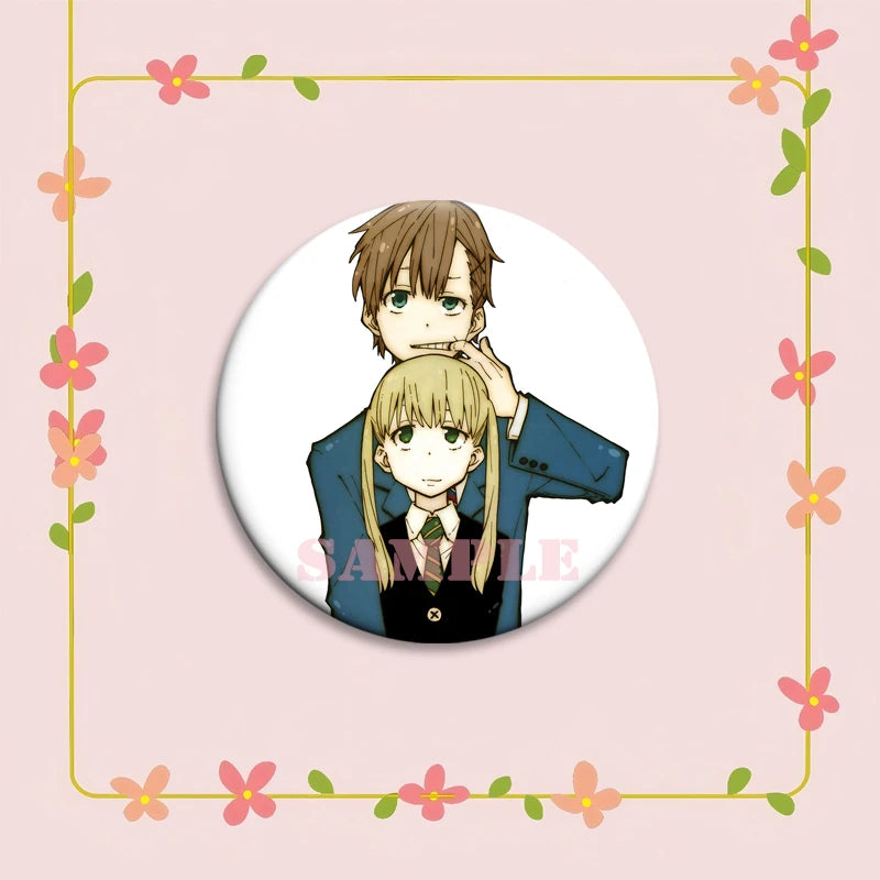 Anime Soul Eater Pins Round Creative Cartoon Badges Handmade Tinplate Brooches for Backpack Accessorys Exquisite Gifts