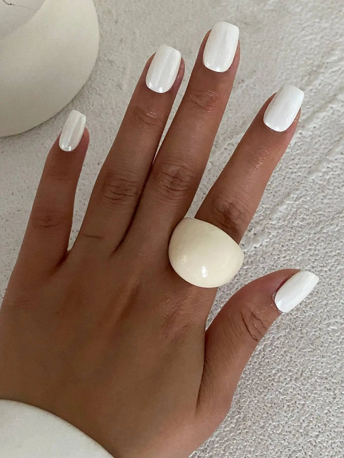 Salircon Korean Simple Acrylic Rings Vintage Round Ring for Women New Punk Resin Big Kpop Finger Wide Ring Fashion Party Jewelry