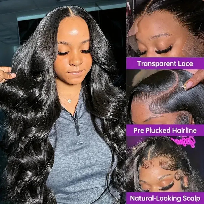 Raw Body Wave HD Lace Front Wig – Natural Color 13x6 & 13x4, 200% Density