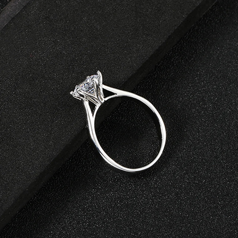 Classic Wedding Rings For Women Forever Simple Six Claws Zirconia Fashion Solitaire Engagement Marriage Gift Ring Jewelry KCR033