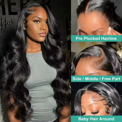 Body Wave 13x6 HD Transparent Lace Frontal Wig – 200% Real Density 13x4 & 360 Pre-Plucked