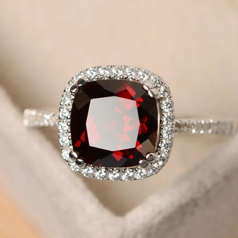 Silver Plated Women's Rings Set with Ruby Emerald Sapphire - Wedding Engagement Fashion Jewelry Wholesale Sizes 6 to 10