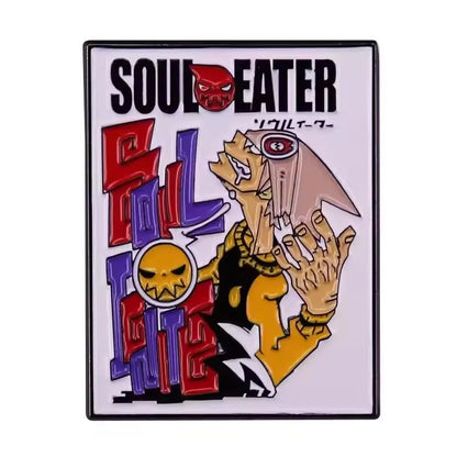 Soul-Eater-Enamel Pins Anime Maka Albarn Death the Kid Soul Evans Brooches Sun Moon Chain Badges for Backpack Lapel Jewelry