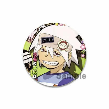 32/44/58MM Anime Soul Eater Pins Thompson Patricia Evans Soul Eater Albarn Maka Figure Icon Brooches Badge for Backpack Clothes