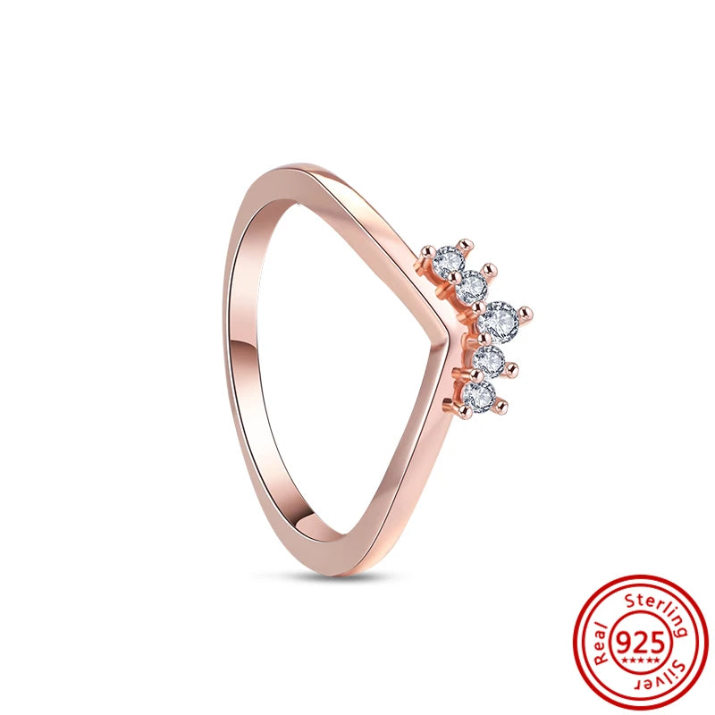 925 Sterling Silver Original Rose Gold Plated Fashion Women Ring Flower Green Zircon Design Jewelry Exquisite Wedding Gift Rings