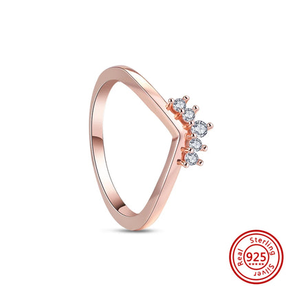 925 Sterling Silver Original Rose Gold Plated Fashion Women Ring Flower Green Zircon Design Jewelry Exquisite Wedding Gift Rings