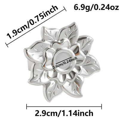 1Pc Stainless Steel Waterproof Women Personality Textured Chunky Open Rings Vintage Hollow Irregular Multi-layer Anillos Jewelry