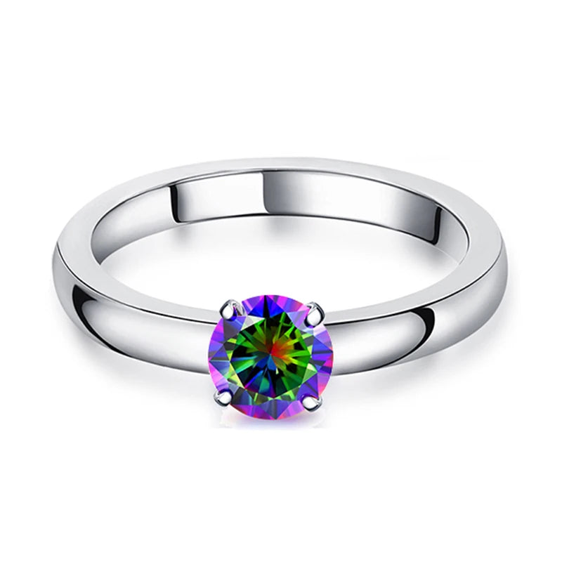DIY 1.5 CT Solitaire Engagement Rings Wedding Bands Interchangeable Stainless Steel Round Cubic Zirconia Promise Rings for Her