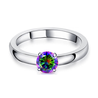 DIY 1.5 CT Solitaire Engagement Rings Wedding Bands Interchangeable Stainless Steel Round Cubic Zirconia Promise Rings for Her
