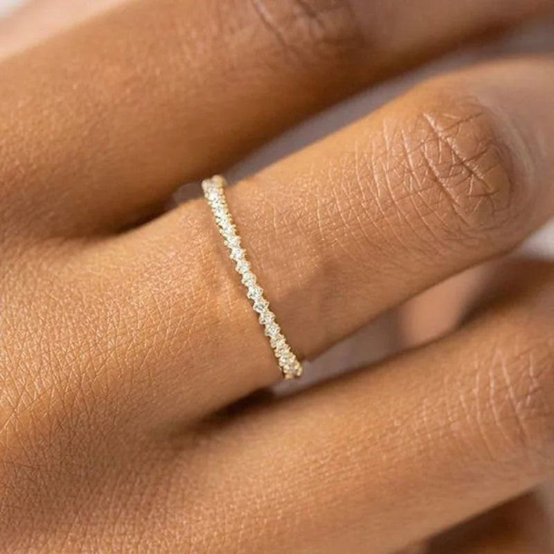 New INS Gold Color Noble Trend Dainty Rings For Women Entry Lux Zircon Midi Finger Rings For Female Anniversary Jewelry KAR229