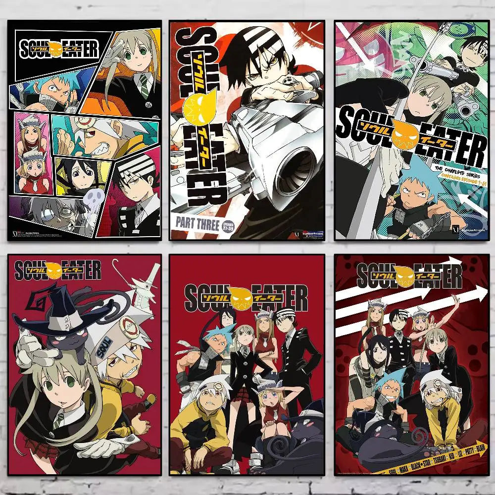 Anime Soul Eater Poster Gallery Prints Self Adhesive Home Decor Decoration Wall Decals Living Room Sticker