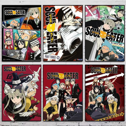 Anime Soul Eater Poster Gallery Prints Self Adhesive Home Decor Decoration Wall Decals Living Room Sticker