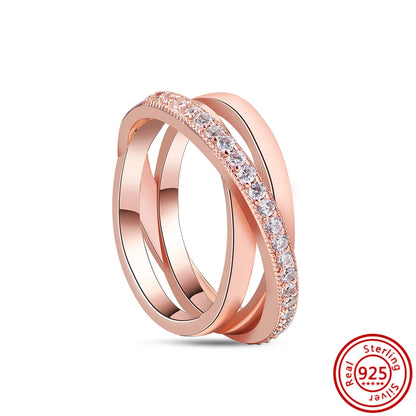 925 Sterling Silver Original Rose Gold Plated Fashion Women Ring Flower Green Zircon Design Jewelry Exquisite Wedding Gift Rings