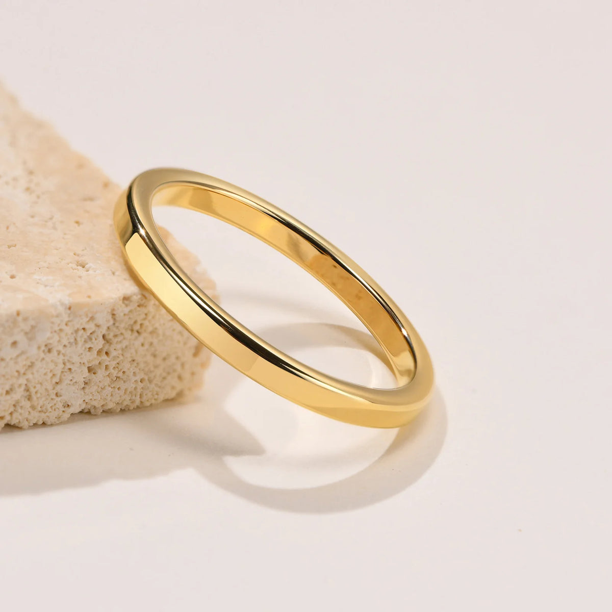 Basic 2/4/6 MM Wide Wedding Couple Ring for Women Men, PVD Gold Color Geometric Engagement Rings Finger Bands Jewelry