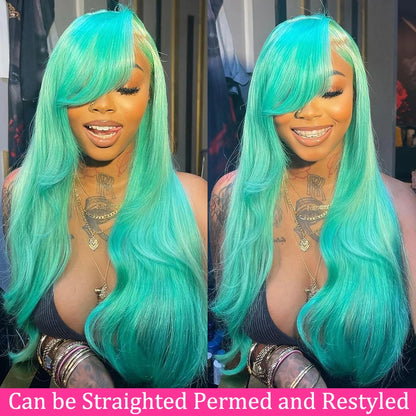 Teal Blue, Pink, Purple & Mint Green 13x6 Lace Front Colored Wig – Body Wave Pre-Plucked