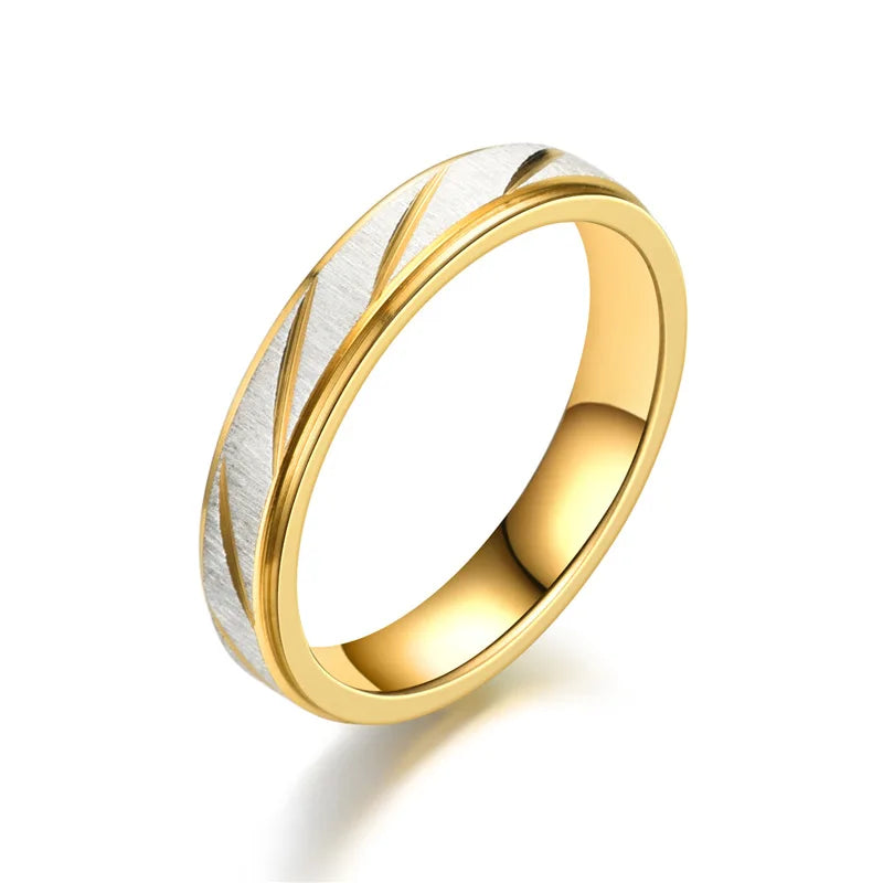 New Unique Wave Pattern Couple Rings For Men Women High Quality Stainless Steel Ring Engagement Wedding Rings Jewelry Gift