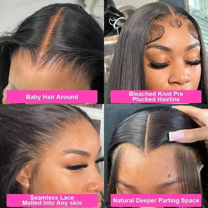 Glueless Straight Wig – Pre-Cut Pre-Plucked 4x4 HD Lace Closure, Wear & Go