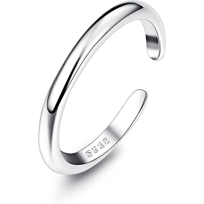 Fansilver S925 Sterling Silver Toe Rings for Women Adjustable White Gold Plated Flower Summer Beach Open Toe Rings Foot Jewelry