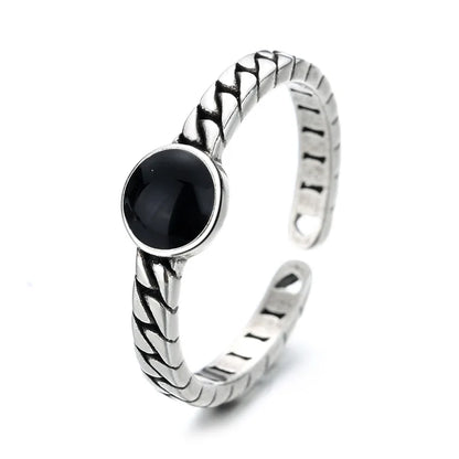 VENTFILLE 925 Silver New Thick Simple Wave Light-shaped Solid Double-layer Rings Trendy Couple Ring Female Gift