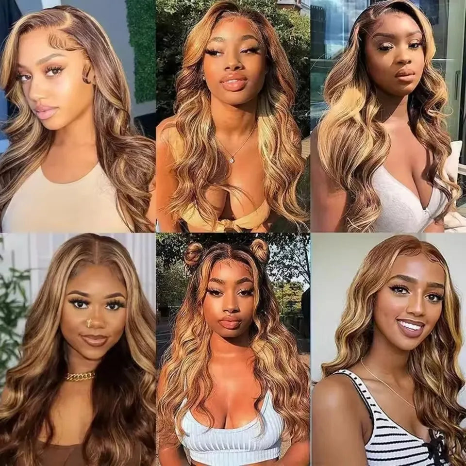 Ombre Honey Blonde Body Wave Glueless HD Lace Wig – 13x6, 13x4 & 5x5, Up to 46 Inch