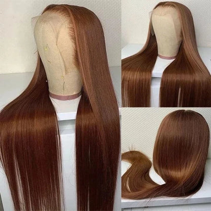 Chocolate Brown Straight Lace Front Wig – 13x4, 13x6 HD, 4x4 & 5x5 Closure
