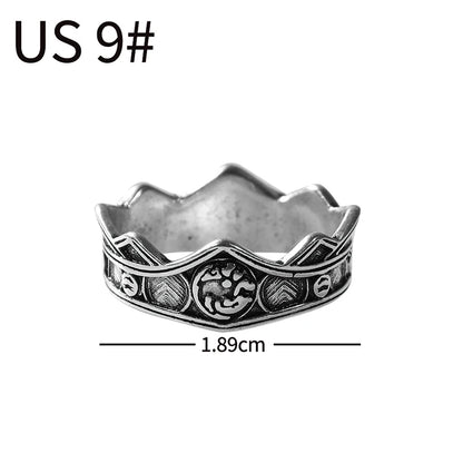 Dragon House Targaryen Ring Cosplay Three Head Dragon Golden Alloy Metal Rings Jewelry Party Costume Accessories Gifts