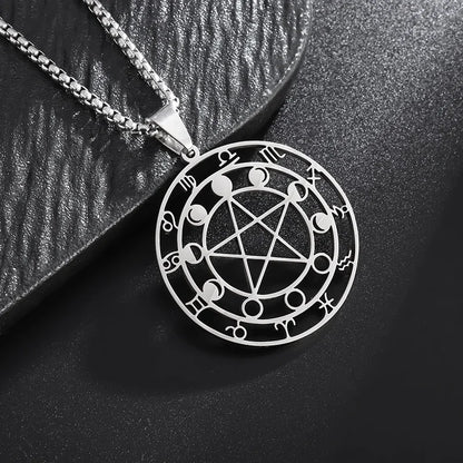 Stainless Steel Trinity Celtic Knot Nordic Rune Pendant Necklace Retro Ethnic Style Irish Knot Lucky Amulet Jewelry for Men