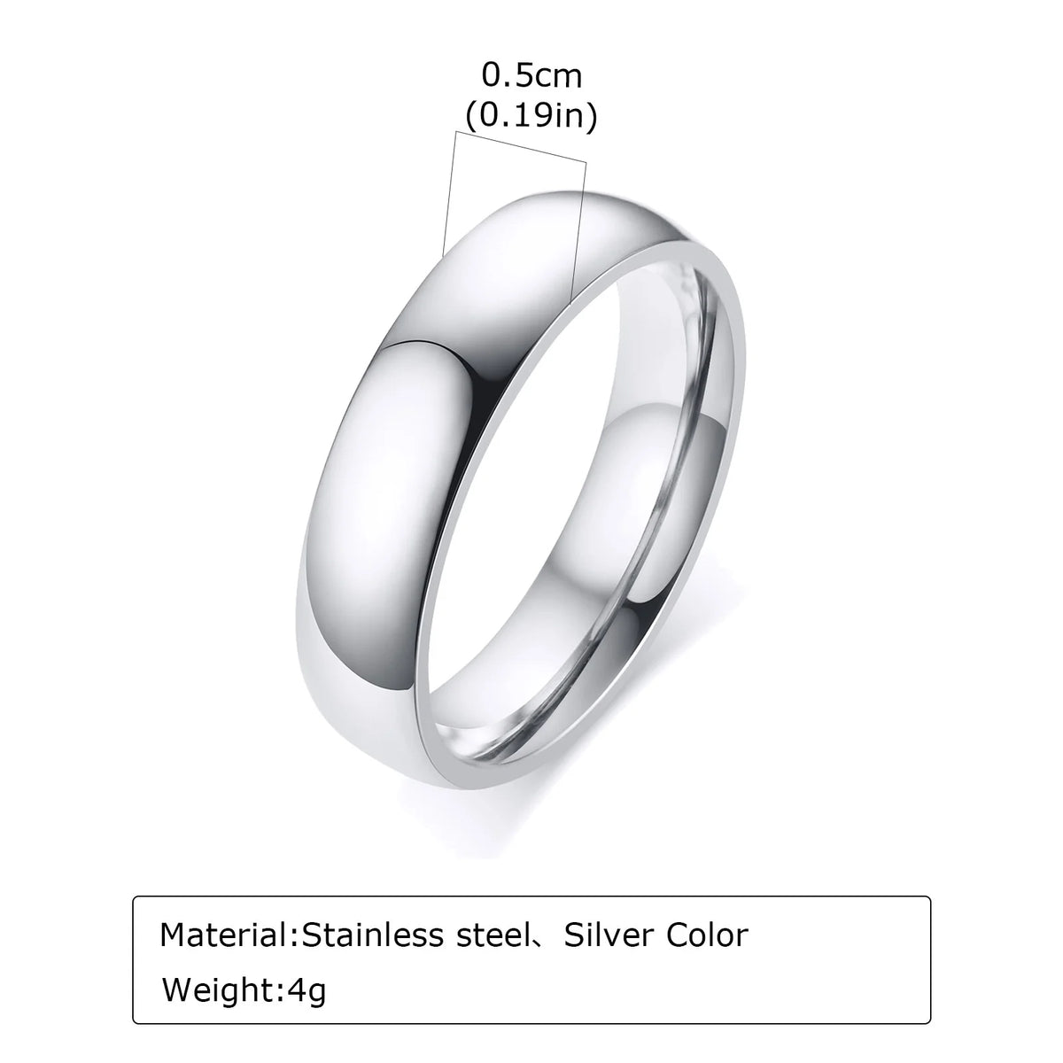 High Polished Stainless Steel Wedding Band Ring for Women Men 2/3/4/5/6mm Gold Plated Smooth Couple Rings Engagement Jewelry