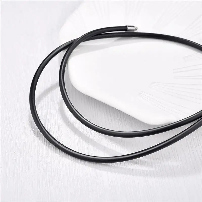 Rubber Rope Necklace & Bracelets For Men Women Fashion Jewelry Gift Casual Round Neck Black Necklace DIY Rope