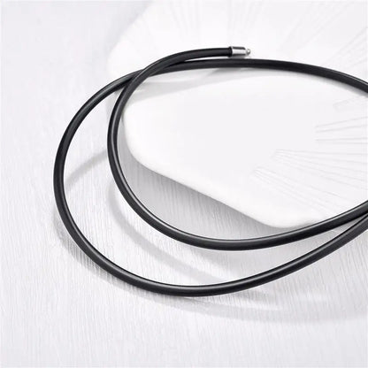 Rubber Rope Necklace & Bracelets For Men Women Fashion Jewelry Gift Casual Round Neck Black Necklace DIY Rope